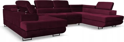 Produktbild von Family Meble Ecksofa Bosso Big Schlafsofa Freistehendes Ausklappbares Loungesofa Bequemes Ecksofa zum Entspannen Für Wohnzimmer Schlafzimmer (Monolith 69)