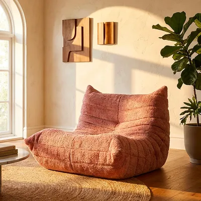 Immagine prodotto di Battam - Poltrona, 27x27x108h cm Rosa, Rivestimento in Tessuto Bouclè
