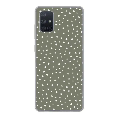 Produktbild von MuchoWow® Handyhülle Schutzhülle Hülle für Samsung Galaxy A71 Polka dots - Grün - Weiß Silikon Softcase Handy Hülle - Kartenbesitzer