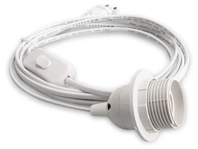 Produktbild von E27 Lampenfassung mit Schalter Netzkabel 5m Lampenaufhängung Sokel 500WS weiß