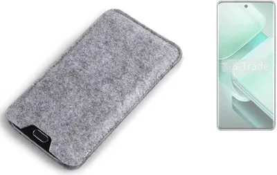 Produktbild von K-S-Trade Filz Handyhülle kompatibel mit Vivo V40e Schutzhülle Filztasche Filz Tasche Case Sleeve Handy Hülle Filzhülle grau