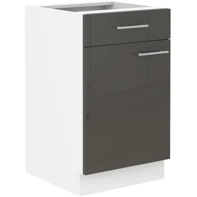 Image de Meuble bas avec tiroir LAJLA - largeur 50 cm, gris / blanc