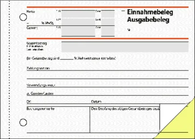 Produktbild von SIGEL SD026 Ausgabe-/Einnahmebelege, 1. und 2. Blatt bedruckt, mit Sicherheitsdruck, A6 q, selbstdurchschreibend, 2 x 40 Blatt