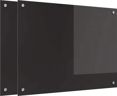 Obrázok produktu pre vidaXL Kuchynský splashback 2 ks čierny 80 x 60 cm Tvrdené sklo