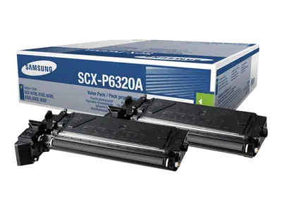 Produktbild von Samsung SCX-P6320A 2er-Pack Tonerkartuschen Schwarz, 16000 Seiten, Schwarz, 2 Stück(e)