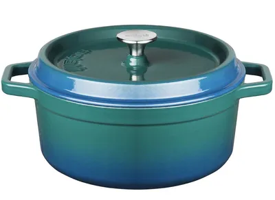 Obrázek produktu pro Sola pekáč s víkem modrý - ø 24 cm / 3,5 litru - smaltovaný nepřilnavý povrch