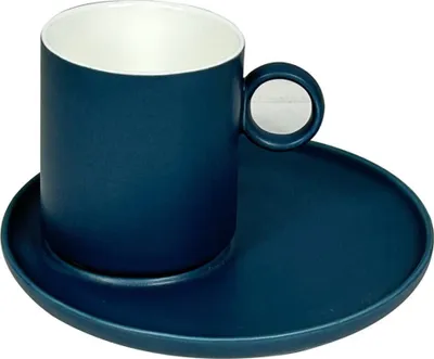Produktbild von Elegante Kaffeetassen 12-teilig aus Porzellan mit Unterteller - 220 ml Blau