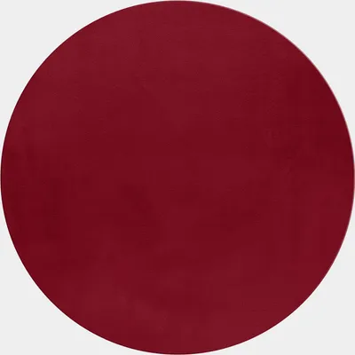 Produktbild von Teppich Wohnzimmer Hochflor Rot 160x160 Rund Unicolor - Einfarbig aus Polyester