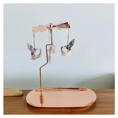 Produktbild von Rotierender Kerzenhalter mit Tablett und Spinner für Teelichter in Roségold