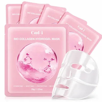 Produktbild von Cool-i® Bio Collagen Real Deep Maske, 5 Stück, Collagen & Kupferpeptide, Beruhigende & feuchtigkeitsspendende Pflege