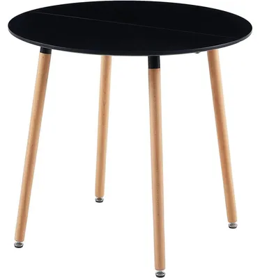 Produktbild von Esstisch rund skandinavisches Design Holzfüße 80 x 80 x 73 cm Schwarz