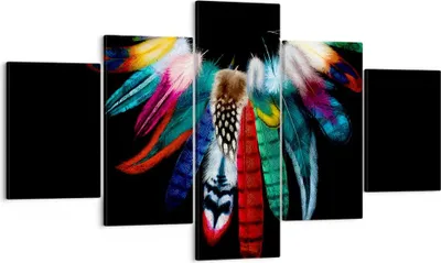 Produktbild von Bild auf Leinwand - Leinwandbild - Vogel Feder Farbe Komposition - 125x70cm - Wand Bild - Wanddeko - Leinwanddruck - Bilder - Kunstdruck - Wanddekoration - Leinwand bilder - Wandkunst - EA125x70-2932