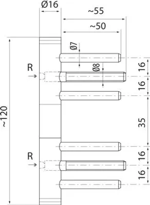 Zdjęcie produktu dla Zawias HERKULES fi-16 Patyna (wiertło fi 7)