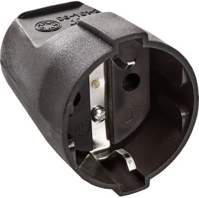 Produktbild von as-Schwabe Schutzkontakt-Kupplung Schwarz max. Querschnitt 1,5mm² 230V 16A IP20