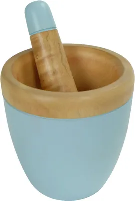 Immagine prodotto di Fine Asianliving Set di mortai/2 in legno di mango fatti a mano in Thailandia Blu