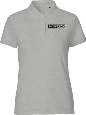 Produktbild von Hellweg Druckerei Baumwoll-Polo Dorfkind Modern Geschenk Oberteil Sport Grey Größe XS Bio Baumwolle Fairtrade Dorfkind Modern Aufmerksamkeit