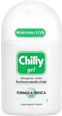 Produktbild von 6x Chilly Gel Intim-Reinigungsgel Reiniger für die Intimhygiene mit natürlichem Menthol klinisch getestete natürliche Frische pH 5 200 ml + Italian Gourmet polpa 400g