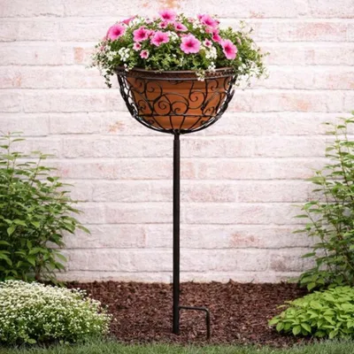 Produktbild von AltoBelli Gartenstecker MIA Pflanzkorb Stab Antik Braun 80x25 cm Gartenstab