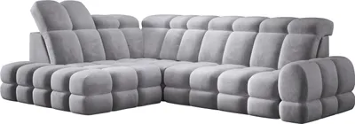 Image de DomoHome Canapé d'angle Tollo Gris Tissu Salvador Côté gauche 302x217x105 cm, Canapé en L avec fonction sommeil, Tiroir de lit 120x85x17 cm, Réglable électriquement