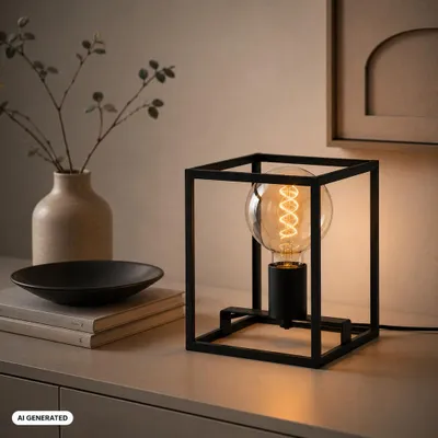 Produktbild von Tischleuchte 1-flammig Black Steel 40W Kabelschalter Schwarz Briloner
