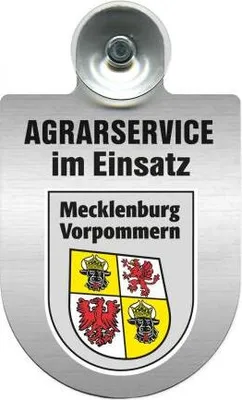 Produktbild von Einsatzschild mit Saugnapf - Agrarservice im Einsatz - incl. Regionenwappen nach Wahl 393802 Color - Region Mecklenburg-Vorpommern