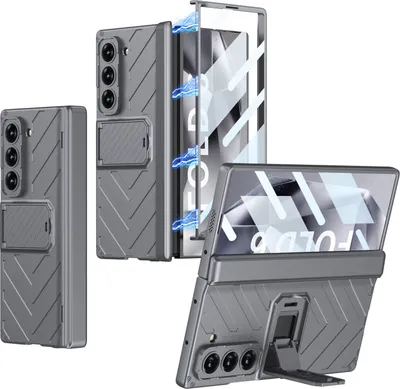 Immagine prodotto di Custodia per Samsung Galaxy Z Fold 6 Rugged antiurto con supporto, protezione schermo integrata grigio