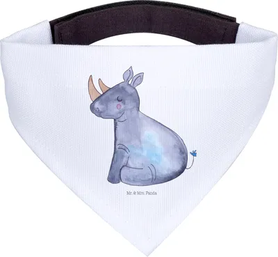 Produktbild von Mr. & Mrs. Panda Bandana Einhorn Nashorn - Weiß - Geschenk, Unicorn, Halstuch für Hund, Glitzer, Hundehalstuch, Nashörner, Zoo, Hundeschal, Regenbogen, Hunde