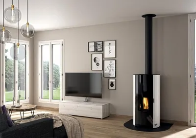 Immagine prodotto di Stufa a pellet a legna 9kw nera Godin 490329NOIR