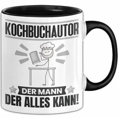 Produktbild von Kochbuchautor Tasse Geschenk für Kochbuchautor Der Mann Der Alles Kann Geschenkidee zum Geburtstag (Schwarz)