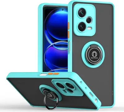 Image de Coque pour Xiaomi Redmi Note 12 Pro+ coque en TPU translucide mat avec support d'anneau et stand Bleu