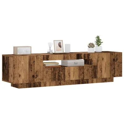 Produktbild von "Rabatt" TV-Schrank - Fernsehschrank - TV-Lowboard - mit LED-Leuchten - Altholz-Optik 160x35x40 cm - TV-Schränke CC24238