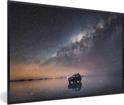 Produktbild von MuchoWow® Gerahmtes Poster Dunkler Sternenhimmel in Bolivien 90x60 cm - Poster mit Schwarzem Bilderrahmen Wandposter Rahmen Foto Bilder - Fotorahmen - Foto-Plakat