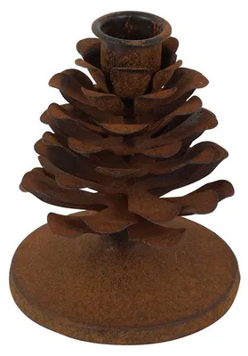 Immagine prodotto di Portacandela Countryfield decorazione a pigna ruggine 9,5x9,5x11,5cm