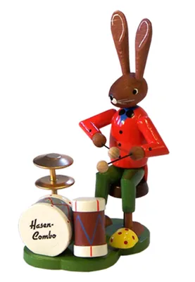 Produktbild von Osterdekoration Osterhasentrommler bunt Höhe 12cm NEU