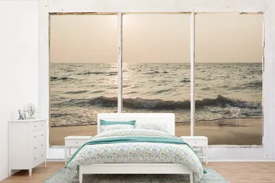 Produktbild von MuchoWow® Fototapete für Wohnzimmer oder Schlafzimmer Wandtapete Vinyl Motivtapete Aussicht - Strand - Meer - 420x280 cm - Zimmer für Kinder