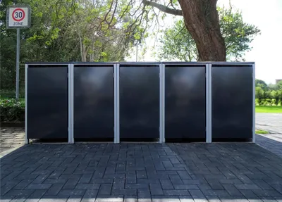 Produktbild von 5 Mülltonnenboxen ohne Stanzung Anthrazitgrau für 120 Liter Mülltonnen
