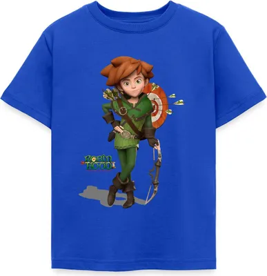 Produktbild von Spreadshirt Robin Hood Mit Pfeil Und Bogen Kinder T-Shirt, 110/116 (5-6 Jahre), Royalblau