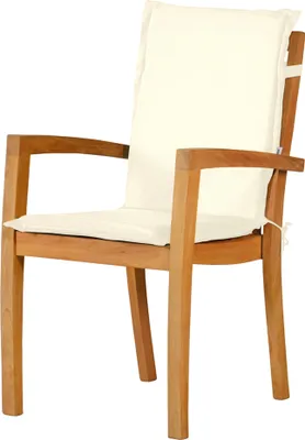 Produktbild von Auflage Stapelstuhl Polster creme altweiß naturweiß, Stapelsessel Auflage als waschbares und UV-stabiles Sitzkissen für stapelbaren Gartenstuhl
