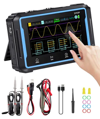 2-Kanal-Oszilloskop 50 MHz, 250 MSa/s, 3-in-1 mit Multimeter & Signalgenerator
