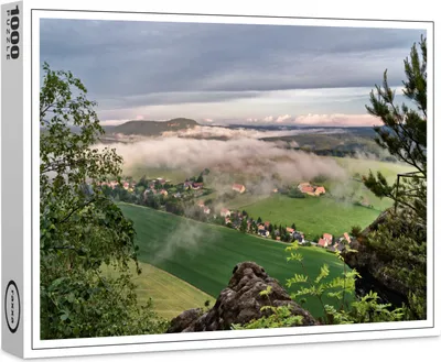 Produktbild von raxxa Premium-Puzzle "Elbsandsteingebirge - Ausblick vom Papststein", 1000 Teile