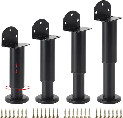 Obrázok produktu pre Nábytkové nohy 4 ks, 12 až 18 cm, L-tvar oceľ, do 100 kg, pre stoly