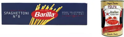 Produktbild von 20x Spaghettoni n° 8, Pasta 100% italienisch Nudeln aus Hartweizengrieß 500g Packung + Italian Gourmet Polpa di Pomodoro 400g Dose