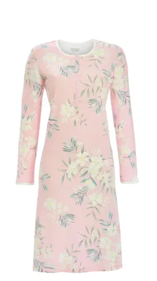 Produktbild von Ringella Nachthemd mit Blumendessin und Knopfleiste Farbe: pastell-rosé Größe: 50