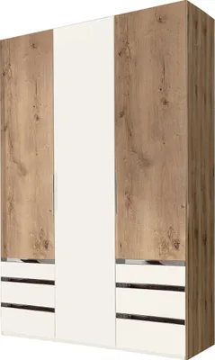Image de Armoire à portes battantes « Level » en chêne blanc, 150 x 58 x 236 cm (18034)