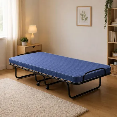 Immagine prodotto di Talamo Italia Letto Pieghevole Arias 80x190 cm Nero, Materasso Incluso Sfoderabile  Italy