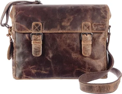 Produktbild von GreenLand Nature Leder Schultertasche Montana Shoulderbag Brown braun