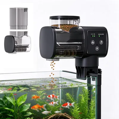 Aquarium-Futterautomat 500 ml, automatischer Fischfutterautomat mit Timer