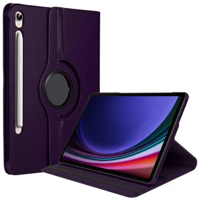 Image de Coque pour Samsung Galaxy Tab S9 (11 Pouces) Etui Rotatif 360° Multi-Angle Violet
