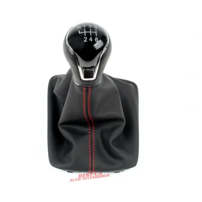 Produktbild von Torba na gałkę zmiany biegów czerwone szwy + ramka 6 biegów Do Seat Leon 3 MK3 5F (2013-2020)