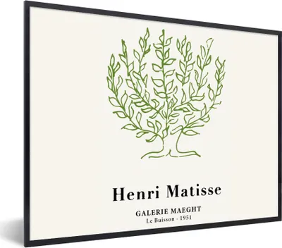 Produktbild von MuchoWow® Gerahmtes Poster Matisse - Baum - Grün - Natur - Kunst 40x30 cm - Poster mit Schwarzem Bilderrahmen Wandposter Rahmen Foto Bilder - Kunstposter - Wanddekorationen